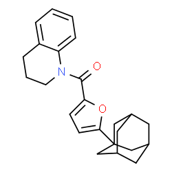 ChemSpider 2D Image | [5-(Adamantan-1-yl)-2-furyl](3,4-dihydro-1(2H)-quinolinyl)methanone | C24H27NO2