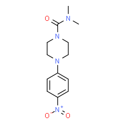 ChemSpider 2D Image | N,N-Dimethyl-4-(4-nitrophenyl)-1-piperazinecarboxamide | C13H18N4O3