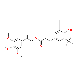 ChemSpider 2D Image | 2-Oxo-2-(3,4,5-trimethoxyphenyl)ethyl 3-[4-hydroxy-3,5-bis(2-methyl-2-propanyl)phenyl]propanoate | C28H38O7