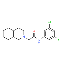 ChemSpider 2D Image | N-(3,5-Dichlorophenyl)-2-(octahydro-2(1H)-isoquinolinyl)acetamide | C17H22Cl2N2O