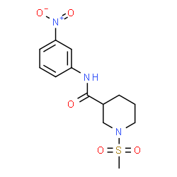 ChemSpider 2D Image | 1-(Methylsulfonyl)-N-(3-nitrophenyl)-3-piperidinecarboxamide | C13H17N3O5S
