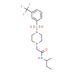 ChemSpider 2D Image | N-sec-Butyl-2-(4-{[3-(trifluoromethyl)phenyl]sulfonyl}-1-piperazinyl)acetamide | C17H24F3N3O3S
