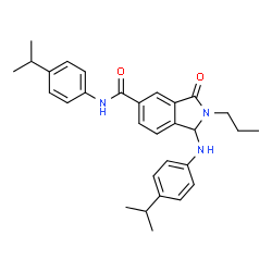 ChemSpider 2D Image | N-(4-Isopropylphenyl)-1-[(4-isopropylphenyl)amino]-3-oxo-2-propyl-5-isoindolinecarboxamide | C30H35N3O2