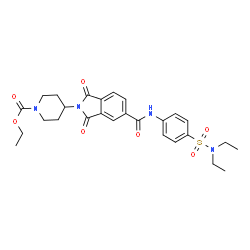 ChemSpider 2D Image | Ethyl 4-(5-{[4-(diethylsulfamoyl)phenyl]carbamoyl}-1,3-dioxo-1,3-dihydro-2H-isoindol-2-yl)-1-piperidinecarboxylate | C27H32N4O7S