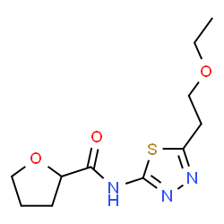 ChemSpider 2D Image | N-[5-(2-Ethoxyethyl)-1,3,4-thiadiazol-2-yl]tetrahydro-2-furancarboxamide | C11H17N3O3S