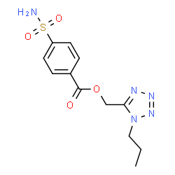 ChemSpider 2D Image | (1-Propyl-1H-tetrazol-5-yl)methyl 4-sulfamoylbenzoate | C12H15N5O4S