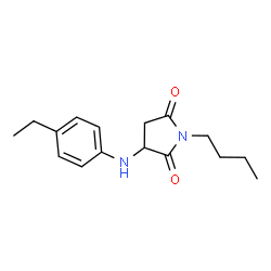 ChemSpider 2D Image | 1-Butyl-3-[(4-ethylphenyl)amino]-2,5-pyrrolidinedione | C16H22N2O2