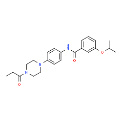 ChemSpider 2D Image | 3-Isopropoxy-N-[4-(4-propionyl-1-piperazinyl)phenyl]benzamide | C23H29N3O3