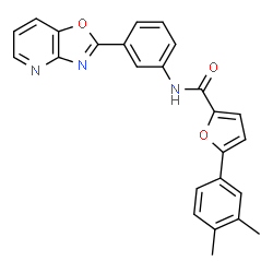 ChemSpider 2D Image | 5-(3,4-Dimethylphenyl)-N-[3-([1,3]oxazolo[4,5-b]pyridin-2-yl)phenyl]-2-furamide | C25H19N3O3