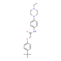 ChemSpider 2D Image | N-[4-(4-Ethyl-1-piperazinyl)phenyl]-2-[4-(2-methyl-2-propanyl)phenoxy]acetamide | C24H33N3O2