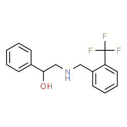 ChemSpider 2D Image | 1-Phenyl-2-{[2-(trifluoromethyl)benzyl]amino}ethanol | C16H16F3NO
