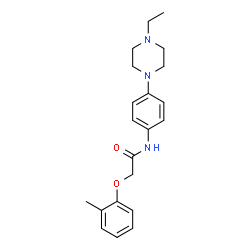 ChemSpider 2D Image | N-[4-(4-Ethyl-1-piperazinyl)phenyl]-2-(2-methylphenoxy)acetamide | C21H27N3O2