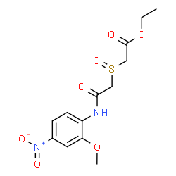 ChemSpider 2D Image | Ethyl ({2-[(2-methoxy-4-nitrophenyl)amino]-2-oxoethyl}sulfinyl)acetate | C13H16N2O7S