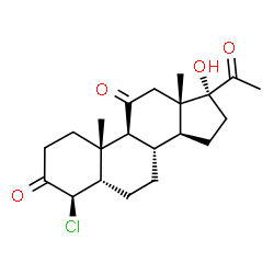 ChemSpider 2D Image | (4beta,5beta)-4-Chloro-17-hydroxypregnane-3,11,20-trione | C21H29ClO4