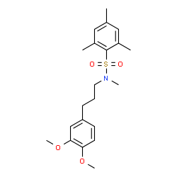 ChemSpider 2D Image | N-[3-(3,4-Dimethoxyphenyl)propyl]-N,2,4,6-tetramethylbenzenesulfonamide | C21H29NO4S