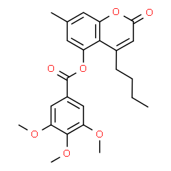 ChemSpider 2D Image | 4-Butyl-7-methyl-2-oxo-2H-chromen-5-yl 3,4,5-trimethoxybenzoate | C24H26O7