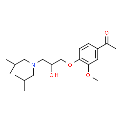 ChemSpider 2D Image | 1-{4-[3-(Diisobutylamino)-2-hydroxypropoxy]-3-methoxyphenyl}ethanone | C20H33NO4
