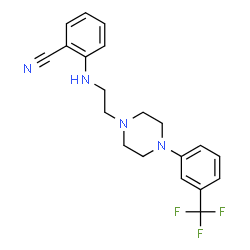 ChemSpider 2D Image | 2-[(2-{4-[3-(Trifluoromethyl)phenyl]-1-piperazinyl}ethyl)amino]benzonitrile | C20H21F3N4