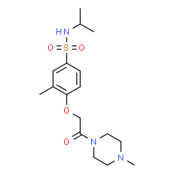 ChemSpider 2D Image | N-Isopropyl-3-methyl-4-[2-(4-methyl-1-piperazinyl)-2-oxoethoxy]benzenesulfonamide | C17H27N3O4S