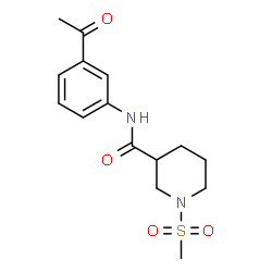 ChemSpider 2D Image | N-(3-Acetylphenyl)-1-(methylsulfonyl)-3-piperidinecarboxamide | C15H20N2O4S
