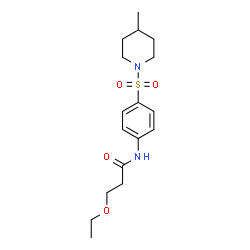 ChemSpider 2D Image | 3-Ethoxy-N-{4-[(4-methyl-1-piperidinyl)sulfonyl]phenyl}propanamide | C17H26N2O4S