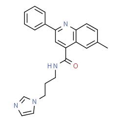 ChemSpider 2D Image | N-[3-(1H-Imidazol-1-yl)propyl]-6-methyl-2-phenyl-4-quinolinecarboxamide | C23H22N4O