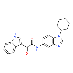 ChemSpider 2D Image | N-(1-Cyclohexyl-1H-benzimidazol-5-yl)-2-(1H-indol-3-yl)-2-oxoacetamide | C23H22N4O2