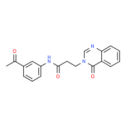 ChemSpider 2D Image | N-(3-Acetylphenyl)-3-(4-oxo-3(4H)-quinazolinyl)propanamide | C19H17N3O3