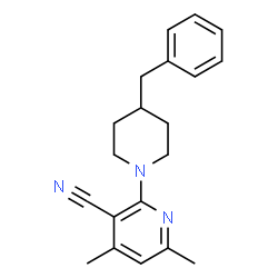 ChemSpider 2D Image | 2-(4-Benzyl-1-piperidinyl)-4,6-dimethylnicotinonitrile | C20H23N3