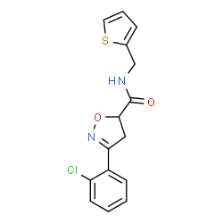 ChemSpider 2D Image | 3-(2-Chlorophenyl)-N-(2-thienylmethyl)-4,5-dihydro-1,2-oxazole-5-carboxamide | C15H13ClN2O2S