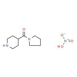 ChemSpider 2D Image | 4-(Pyrrolidin-1-ylcarbonyl)piperidine nitrate | C10H19N3O4