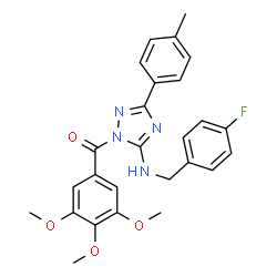 ChemSpider 2D Image | {5-[(4-Fluorobenzyl)amino]-3-(4-methylphenyl)-1H-1,2,4-triazol-1-yl}(3,4,5-trimethoxyphenyl)methanone | C26H25FN4O4