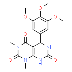 ChemSpider 2D Image | 1,3-Dimethyl-5-(3,4,5-trimethoxyphenyl)-5,8-dihydropyrimido[4,5-d]pyrimidine-2,4,7(1H,3H,6H)-trione | C17H20N4O6