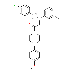 ChemSpider 2D Image | 4-Chloro-N-{2-[4-(4-methoxyphenyl)-1-piperazinyl]-2-oxoethyl}-N-(3-methylphenyl)benzenesulfonamide | C26H28ClN3O4S