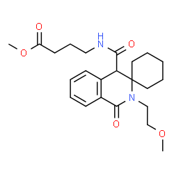 ChemSpider 2D Image | Methyl 4-({[2'-(2-methoxyethyl)-1'-oxo-1',4'-dihydro-2'H-spiro[cyclohexane-1,3'-isoquinolin]-4'-yl]carbonyl}amino)butanoate | C23H32N2O5