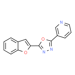 ChemSpider 2D Image | 3-[5-(1-Benzofuran-2-yl)-1,3,4-oxadiazol-2-yl]pyridine | C15H9N3O2