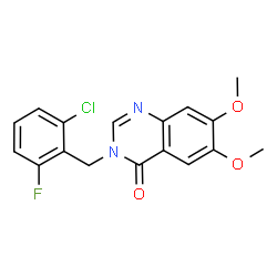 ChemSpider 2D Image | 3-(2-Chloro-6-fluorobenzyl)-6,7-dimethoxy-4(3H)-quinazolinone | C17H14ClFN2O3