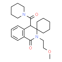 ChemSpider 2D Image | 2'-(2-Methoxyethyl)-4'-(1-piperidinylcarbonyl)-2'H-spiro[cyclohexane-1,3'-isoquinolin]-1'(4'H)-one | C23H32N2O3