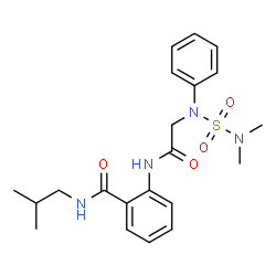 ChemSpider 2D Image | 2-{[N-(Dimethylsulfamoyl)-N-phenylglycyl]amino}-N-isobutylbenzamide | C21H28N4O4S
