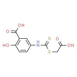 ChemSpider 2D Image | 5-({[(Carboxymethyl)sulfanyl]carbonothioyl}amino)-2-hydroxybenzoic acid | C10H9NO5S2