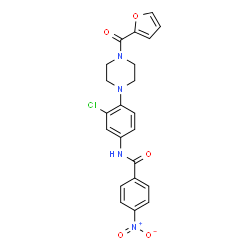 ChemSpider 2D Image | N-{3-Chloro-4-[4-(2-furoyl)-1-piperazinyl]phenyl}-4-nitrobenzamide | C22H19ClN4O5