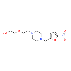 ChemSpider 2D Image | 2-(2-{4-[(5-Nitro-2-furyl)methyl]-1-piperazinyl}ethoxy)ethanol | C13H21N3O5