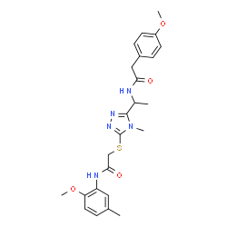 ChemSpider 2D Image | N-{1-[5-({2-[(2-Methoxy-5-methylphenyl)amino]-2-oxoethyl}sulfanyl)-4-methyl-4H-1,2,4-triazol-3-yl]ethyl}-2-(4-methoxyphenyl)acetamide | C24H29N5O4S