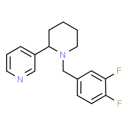 ChemSpider 2D Image | 3-[1-(3,4-Difluorobenzyl)-2-piperidinyl]pyridine | C17H18F2N2
