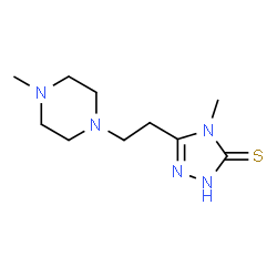 ChemSpider 2D Image | 4-Methyl-5-[2-(4-methyl-1-piperazinyl)ethyl]-2,4-dihydro-3H-1,2,4-triazole-3-thione | C10H19N5S
