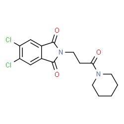 ChemSpider 2D Image | 5,6-Dichloro-2-[3-oxo-3-(1-piperidinyl)propyl]-1H-isoindole-1,3(2H)-dione | C16H16Cl2N2O3