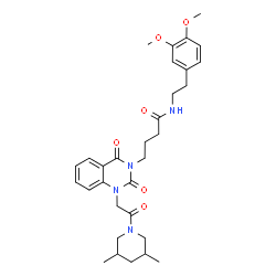 ChemSpider 2D Image | N-[2-(3,4-Dimethoxyphenyl)ethyl]-4-{1-[2-(3,5-dimethyl-1-piperidinyl)-2-oxoethyl]-2,4-dioxo-1,4-dihydro-3(2H)-quinazolinyl}butanamide | C31H40N4O6