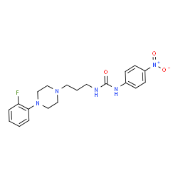 ChemSpider 2D Image | 1-{3-[4-(2-Fluorophenyl)-1-piperazinyl]propyl}-3-(4-nitrophenyl)urea | C20H24FN5O3