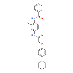 ChemSpider 2D Image | N-(4-{[(4-Cyclohexylphenoxy)acetyl]amino}-2-methylphenyl)benzamide | C28H30N2O3