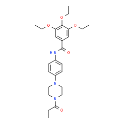 ChemSpider 2D Image | 3,4,5-Triethoxy-N-[4-(4-propionyl-1-piperazinyl)phenyl]benzamide | C26H35N3O5